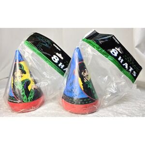 Vintage 1995 Batman Forever Party Hats Riddler Batman Unique Lot of 16 DC Comics